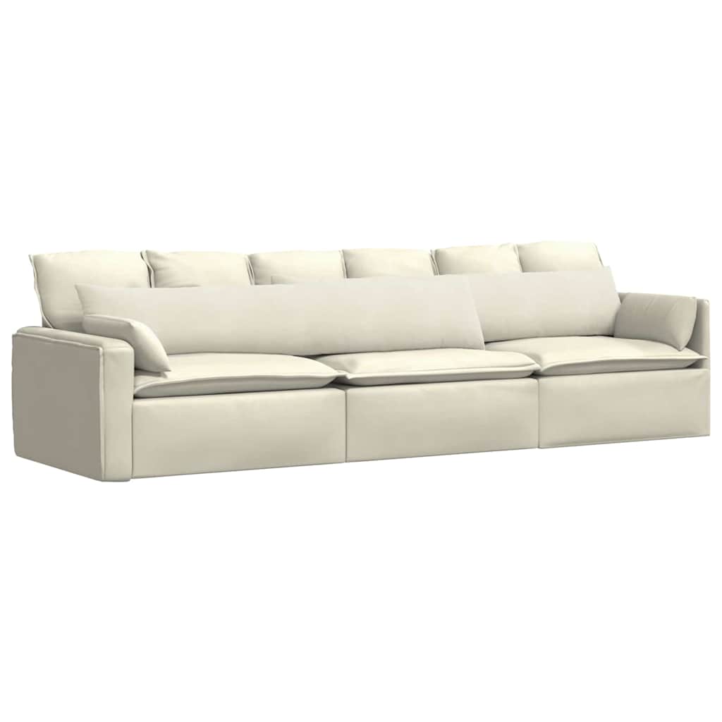 Cuscini da Divano 2 pcs Crema 200 x 40 cm Tessuto in Cords | homemem39