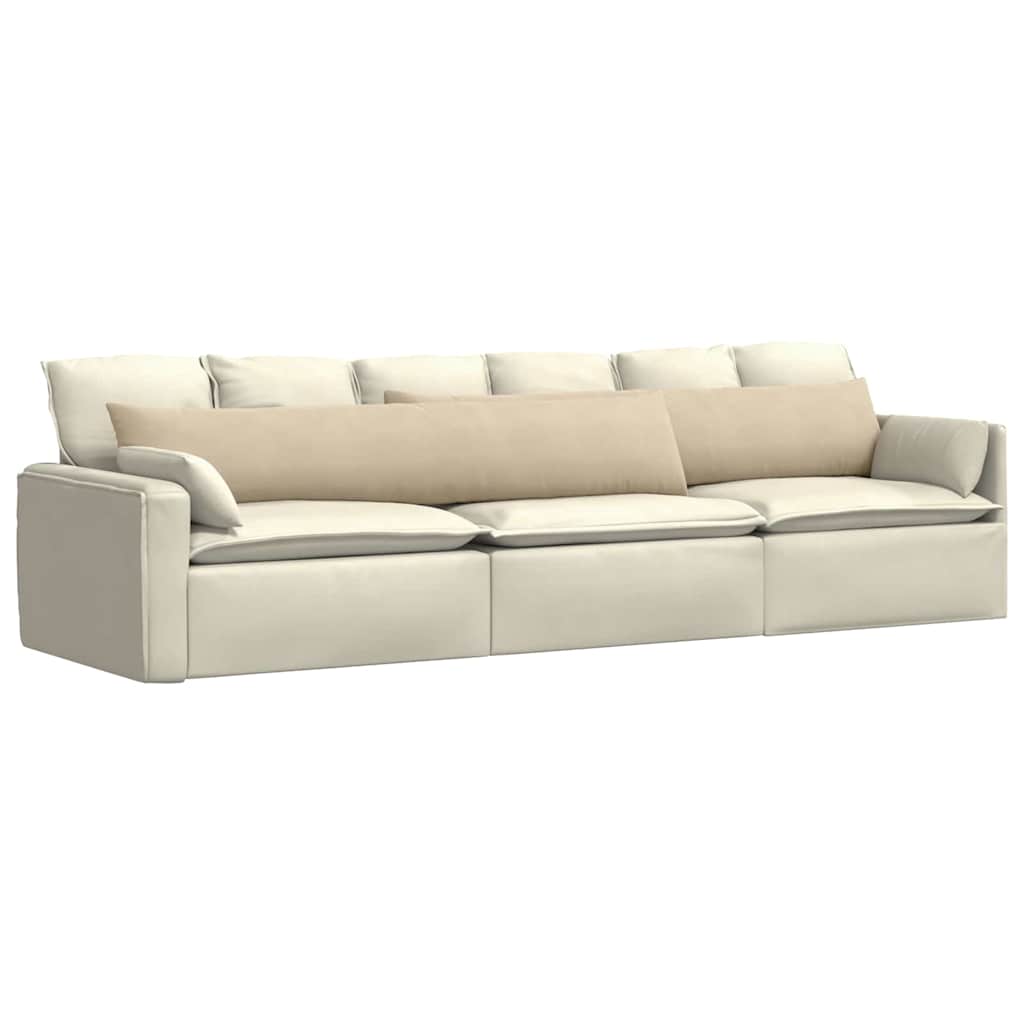 Cuscini da Divano 2 pcs Crema 200 x 40 cm Tessuto | homemem39