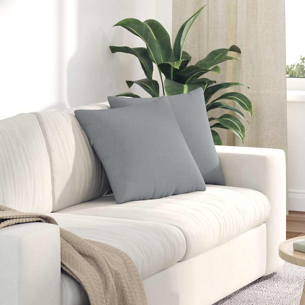Cuscini da Divano 2 pcs Grigio chiaro 45 x 45 cm Tessuto | homemem39