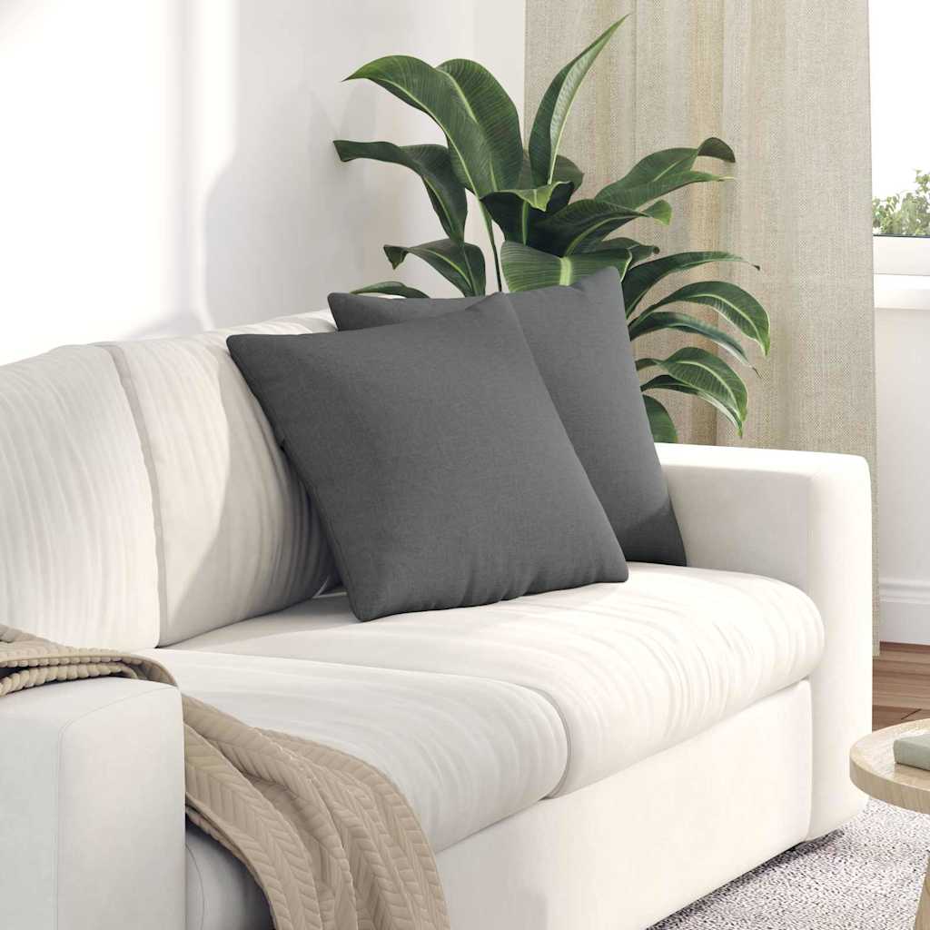 Cuscini da Divano 2 pcs Grigio scuro 45 x 45 cm Tessuto | homemem39