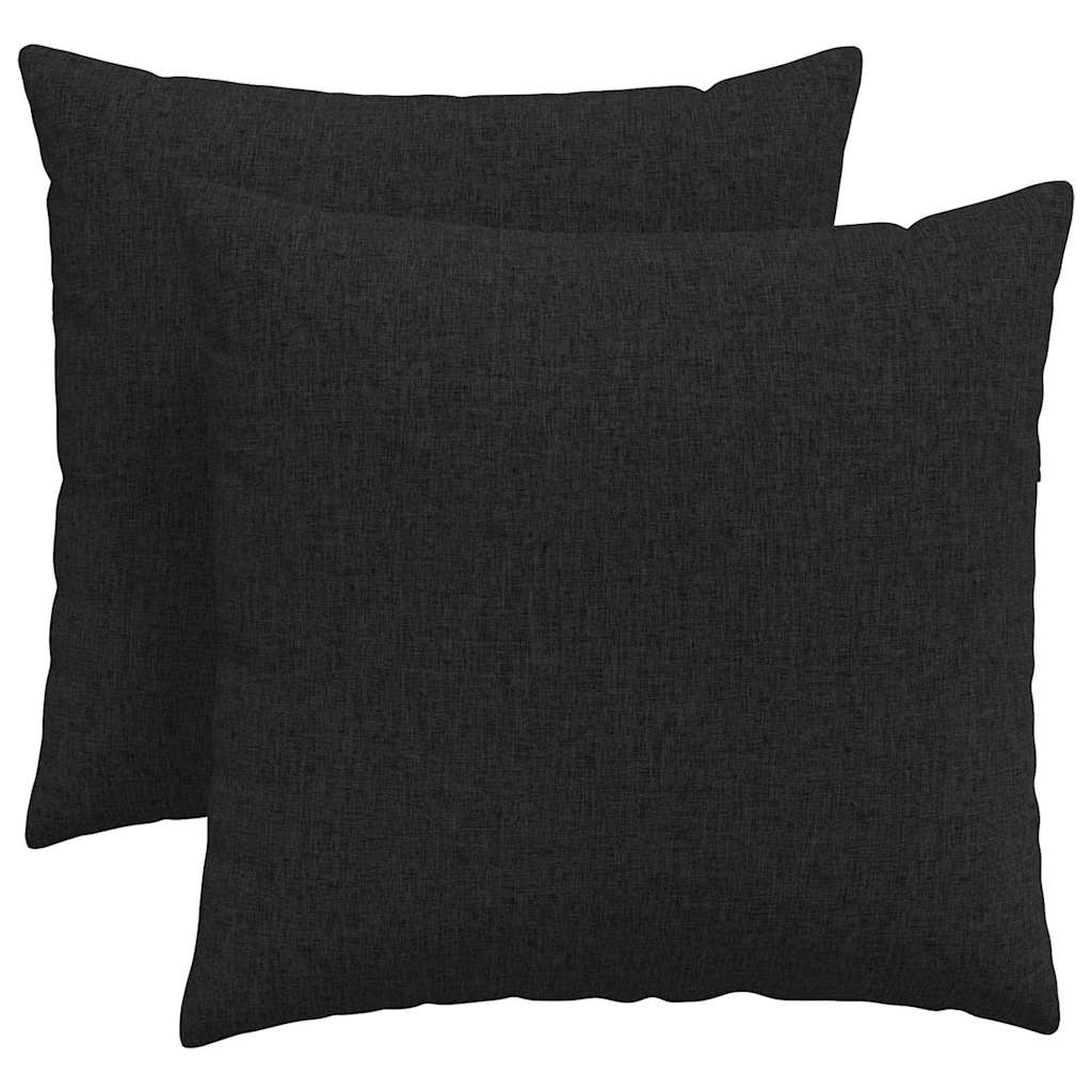 Cuscini da Divano 2 pcs Nero 45 x 45 cm Tessuto | homemem39