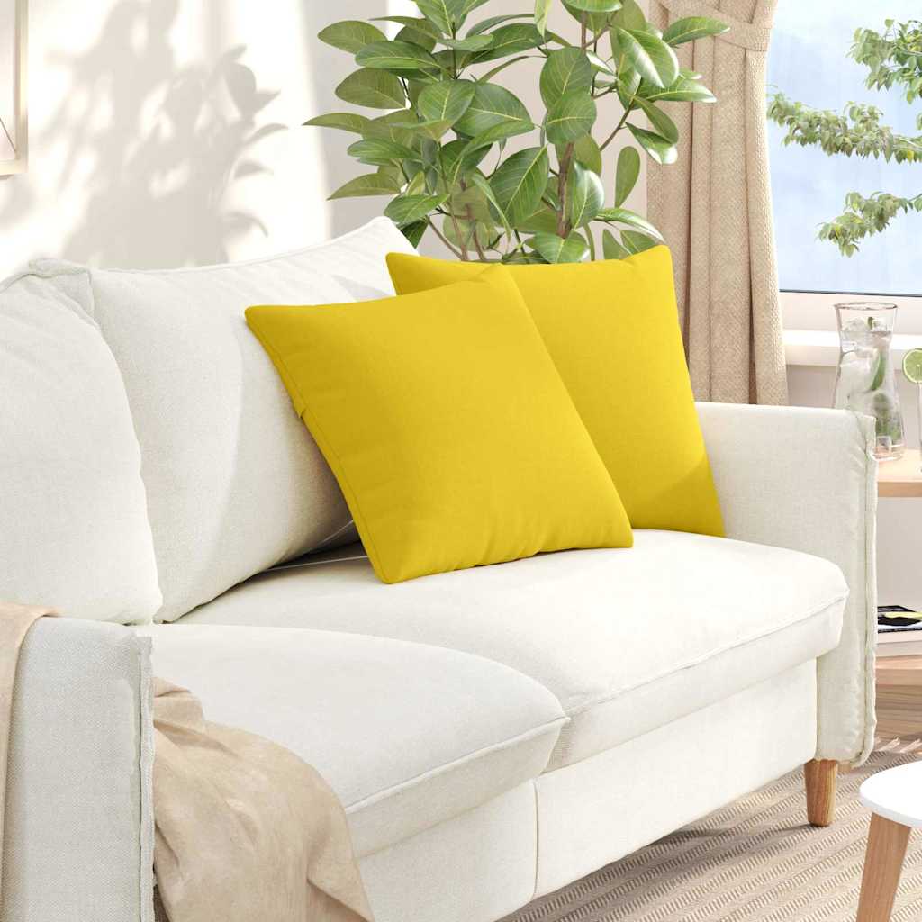 Cuscini da Divano 2 pcs Giallo Chiaro 45 x 45 cm Tessuto | homemem39