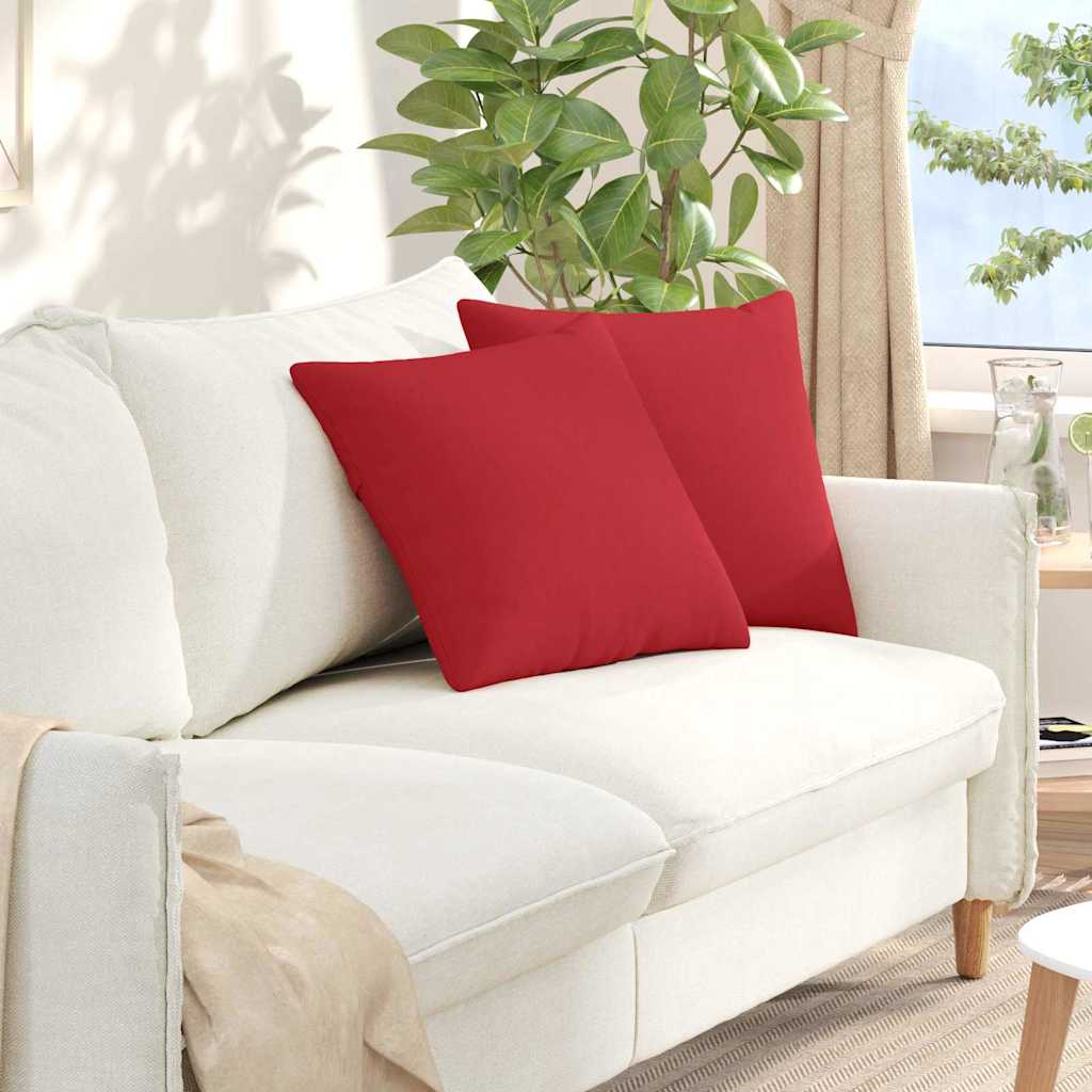 Cuscini da Divano 2 pcs Rosso 45 x 45 cm Tessuto | homemem39