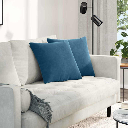 Cuscini da Divano 2 pcs Blu 45 x 45 cm Tessuto in Cords | homemem39