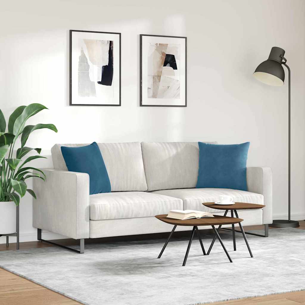 Cuscini da Divano 2 pcs Blu 45 x 45 cm Tessuto in Cords | homemem39