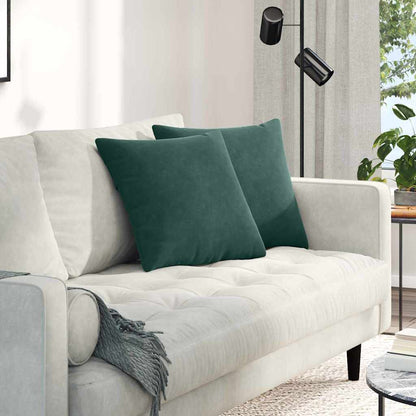 Cuscini da Divano 2 pcs Verde Scuro 45 x 45 cm Tessuto in Cords | homemem39
