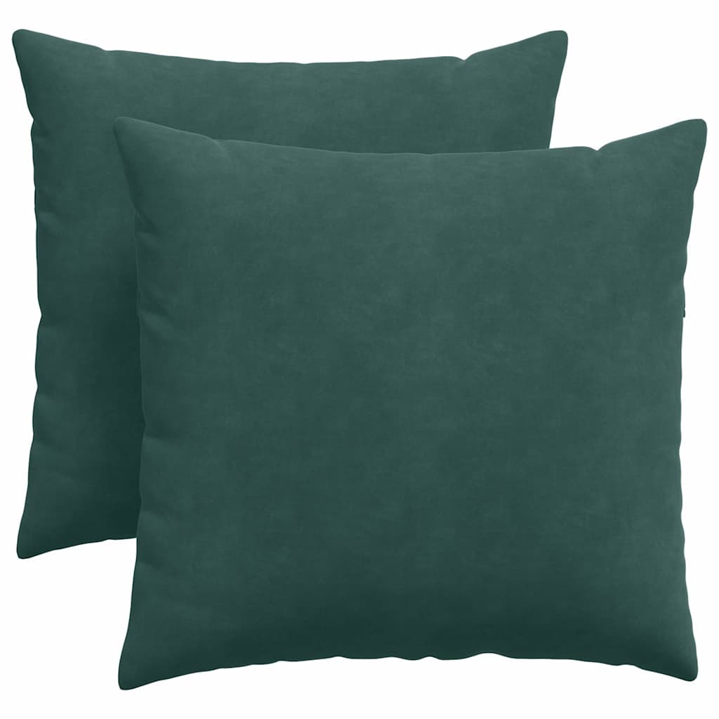 Cuscini da Divano 2 pcs Verde Scuro 45 x 45 cm Tessuto in Cords | homemem39