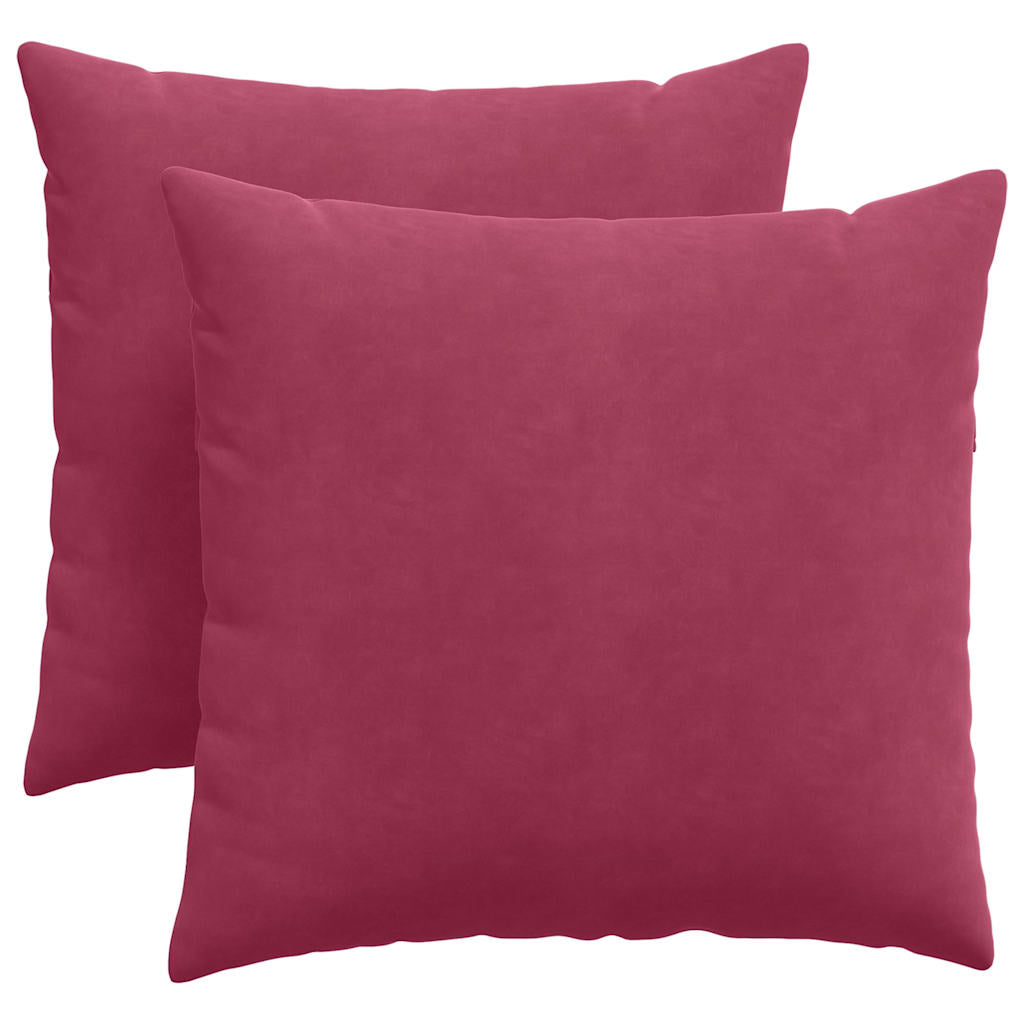 Cuscini da Divano 2 pcs Rosso Vino 45 x 45 cm Tessuto in Cords | homemem39