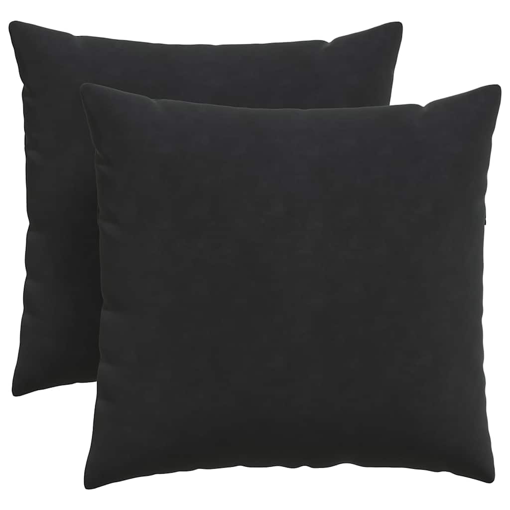Cuscini da Divano 2 pcs Nero 45 x 45 cm Tessuto in Cords | homemem39
