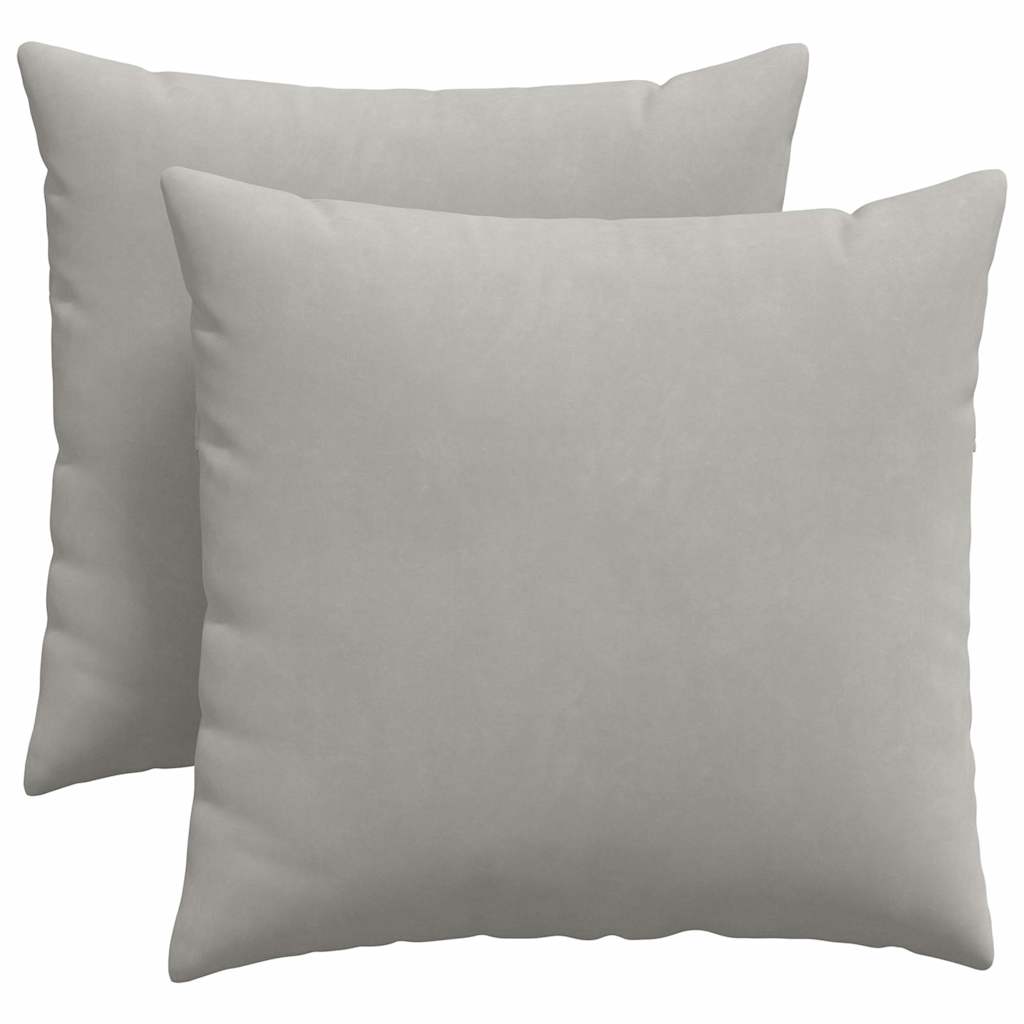 Cuscini da Divano 2 pcs Grigio chiaro 45 x 45 cm Tessuto | homemem39