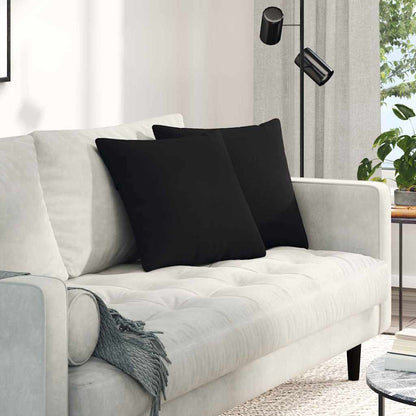 Cuscini da Divano 2 pcs Nero 45 x 45 cm Tessuto | homemem39