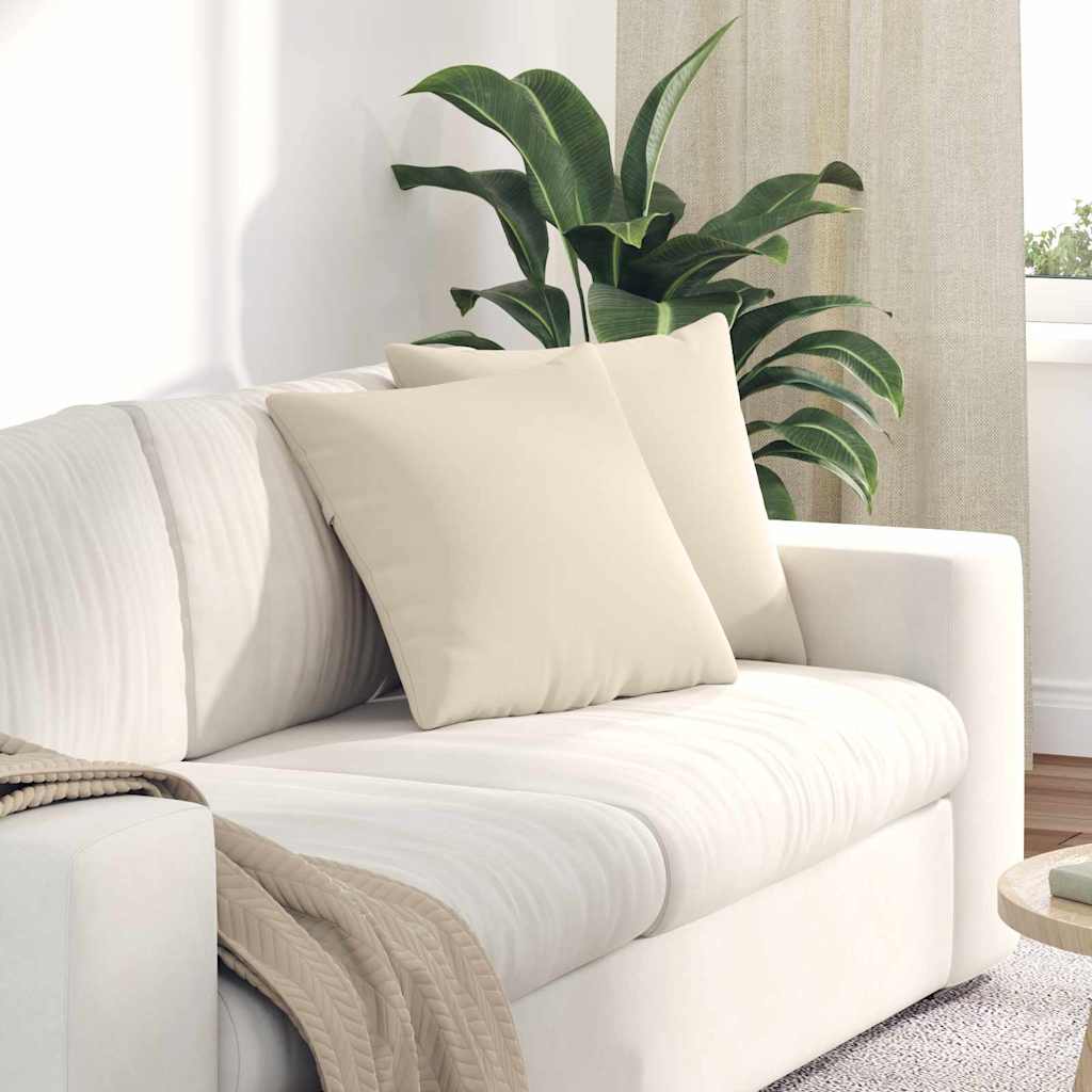 Cuscini da Divano 2 pcs Beige 45 x 45 cm Tessuto