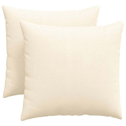 Cuscini da Divano 2 pcs Crema 45 x 45 cm Tessuto in Cords | homemem39
