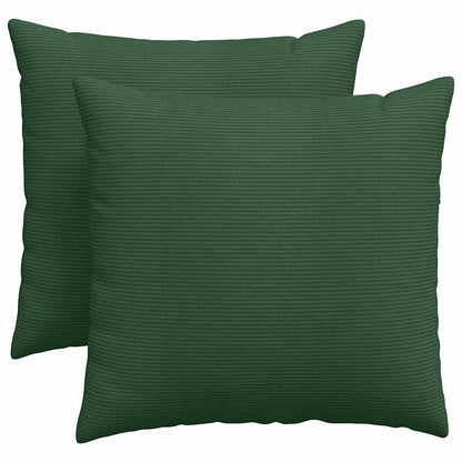 Cuscini da Divano 2 pcs Verde Scuro 45 x 45 cm Tessuto in Cords | homemem39