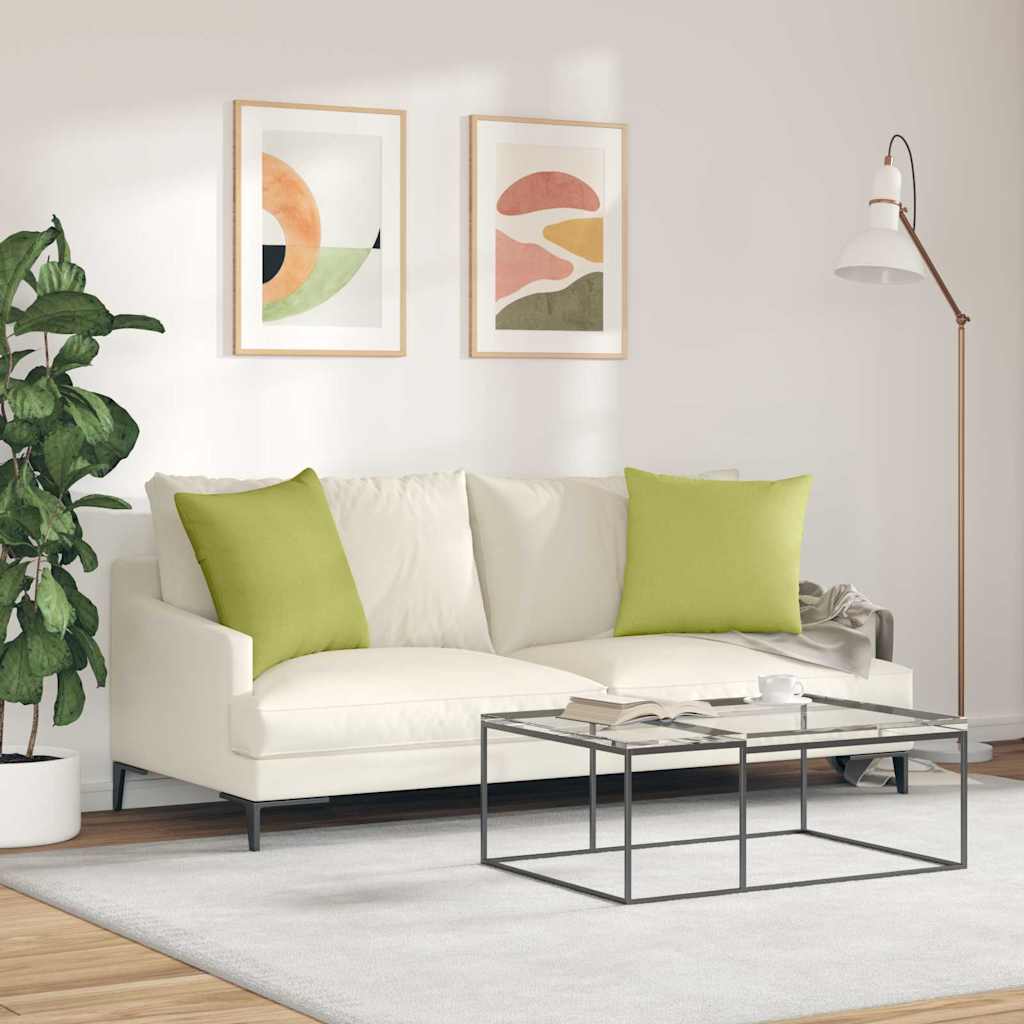 Cuscini da Divano 2 pcs Verde chiaro 50 x 50 cm Tessuto | homemem39