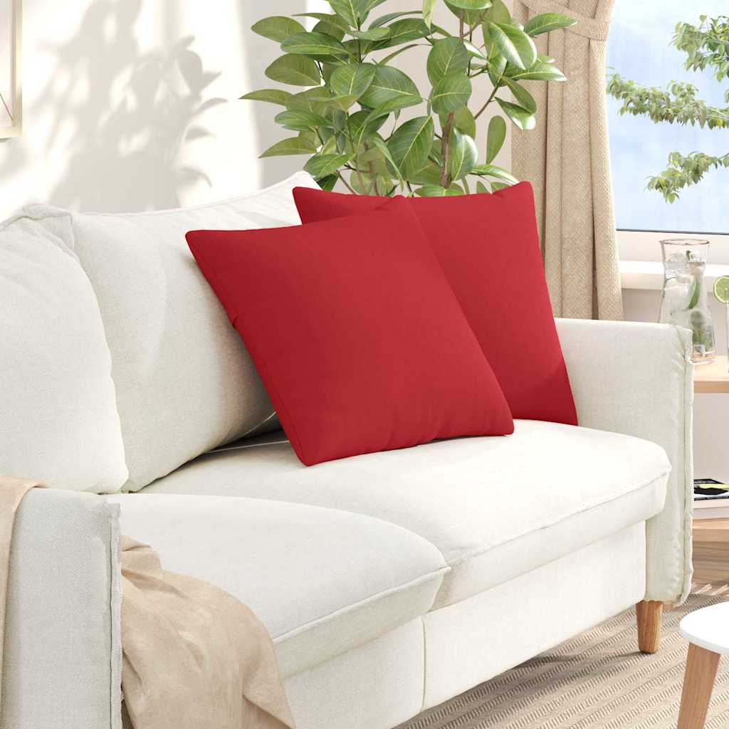 Cuscini da Divano 2 pcs Rosso 50 x 50 cm Tessuto | homemem39