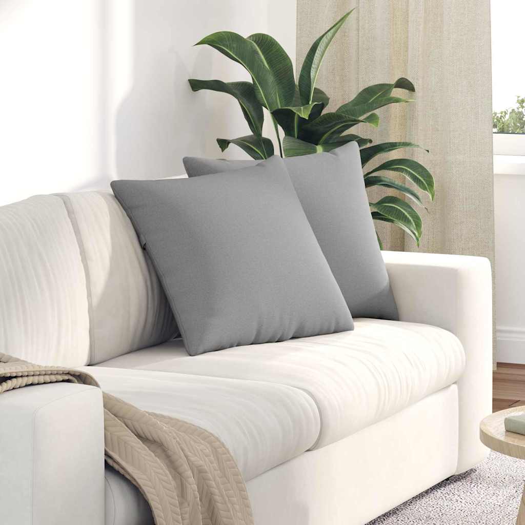 Cuscini da Divano 2 pcs Grigio Nuvola 50 x 50 cm Tessuto | homemem39