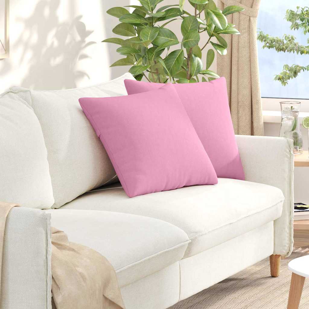 Cuscini da Divano 2 pcs Rosa 50 x 50 cm Tessuto | homemem39