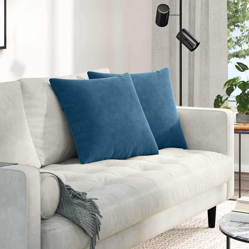 Cuscini da Divano 2 pcs Blu 50 x 50 cm Tessuto in Cords | homemem39