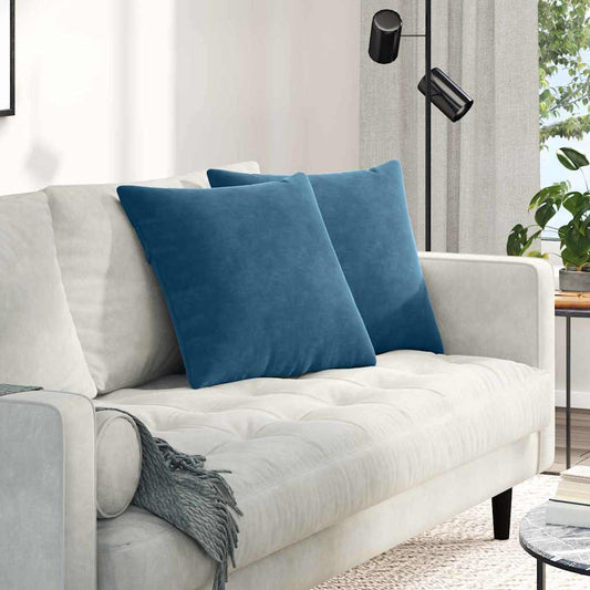 Cuscini da Divano 2 pcs Blu 50 x 50 cm Tessuto in Cords | homemem39