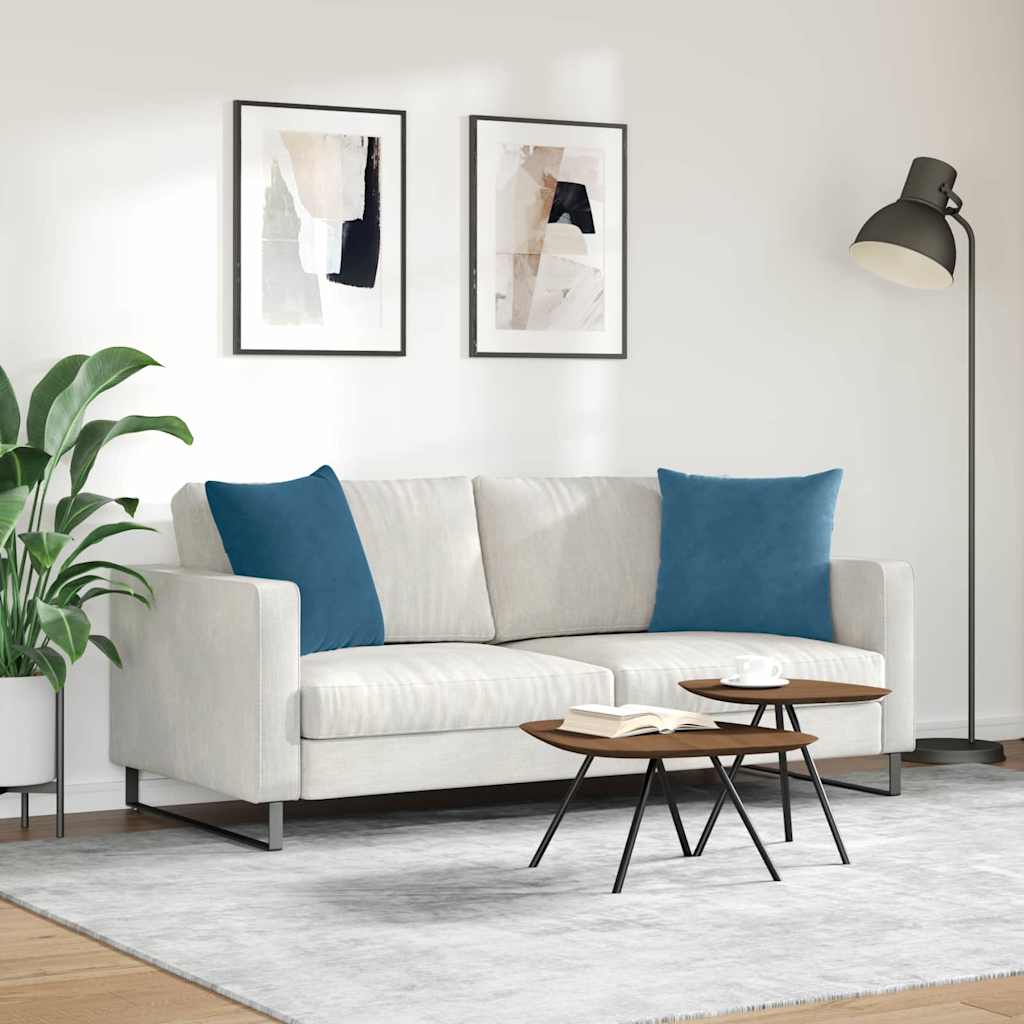Cuscini da Divano 2 pcs Blu 50 x 50 cm Tessuto in Cords | homemem39