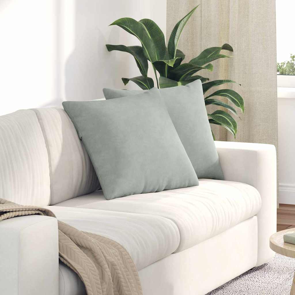 Cuscini da Divano 2 pcs Grigio chiaro 50 x 50 cm | homemem39
