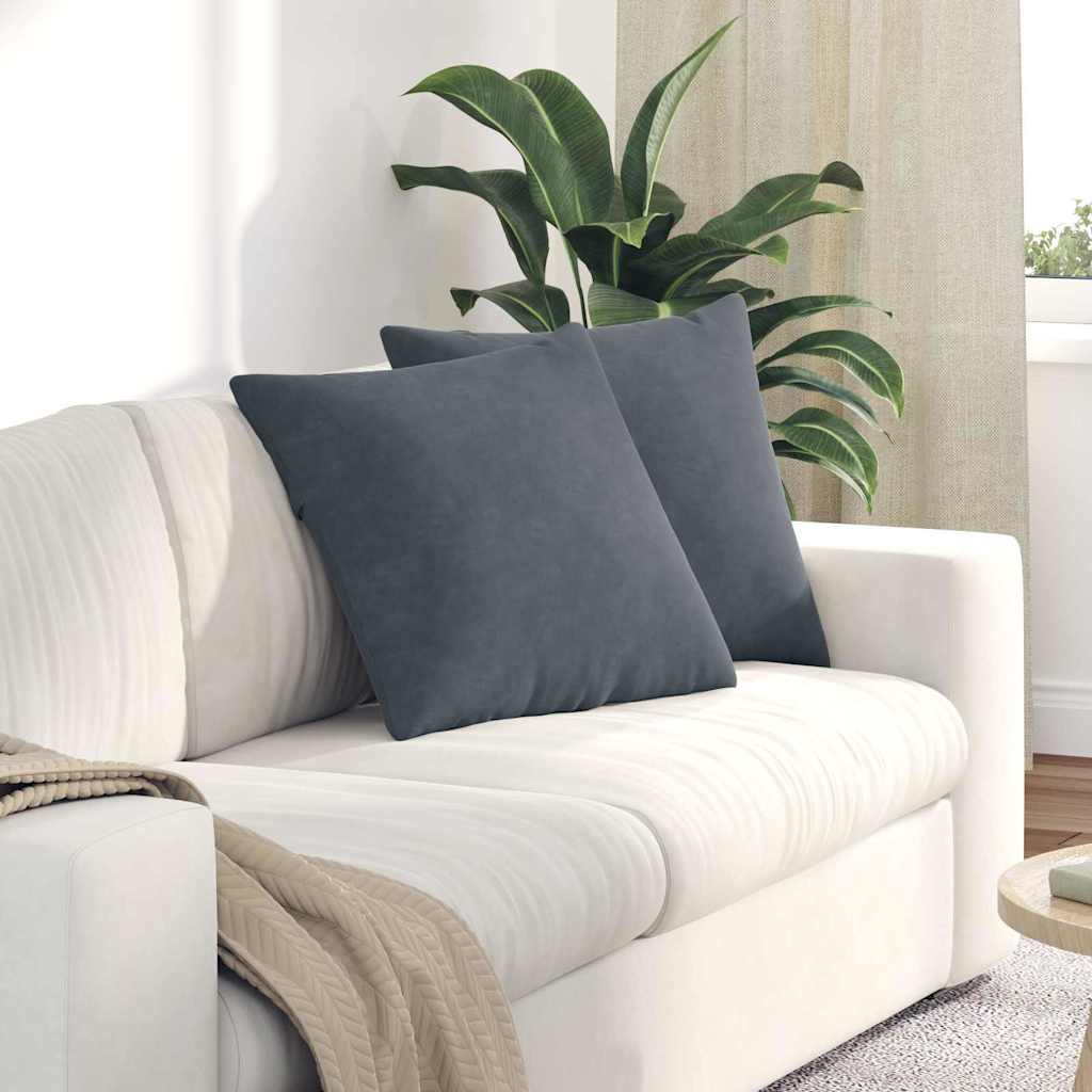 Cuscini da Divano 2 pcs Grigio scuro 50 x 50 cm | homemem39