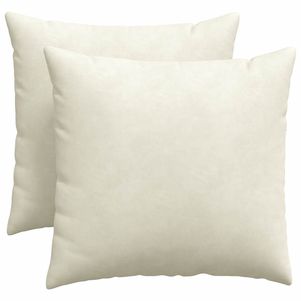 Cuscini da Divano 2 pcs Crema 50 x 50 cm Tessuto in Cords | homemem39