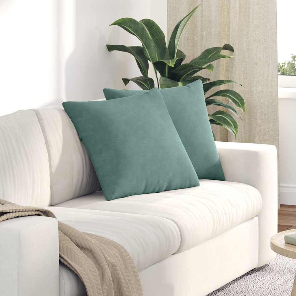 Cuscini da Divano 2 pcs Verde Mare 50 x 50 cm Tessuto in Cords