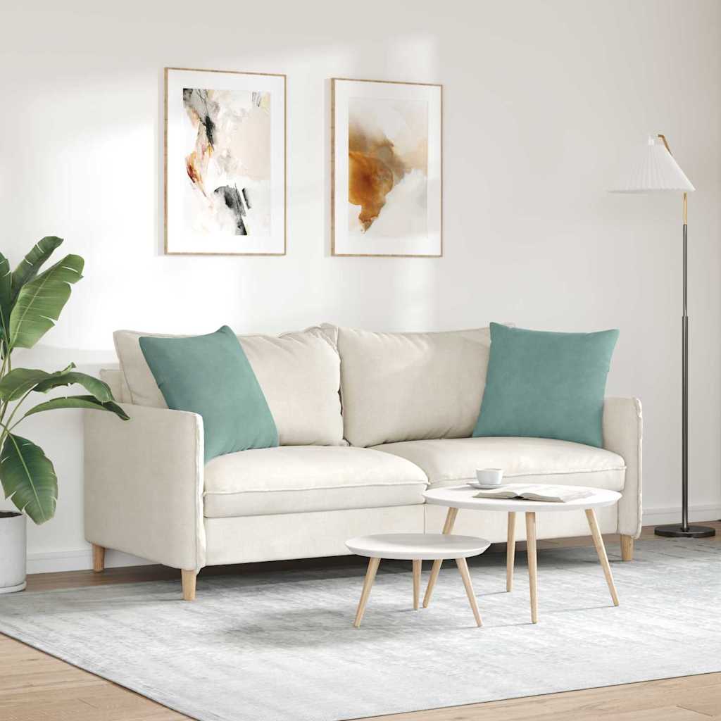 Cuscini da Divano 2 pcs Verde Mare 50 x 50 cm Tessuto in Cords | homemem39