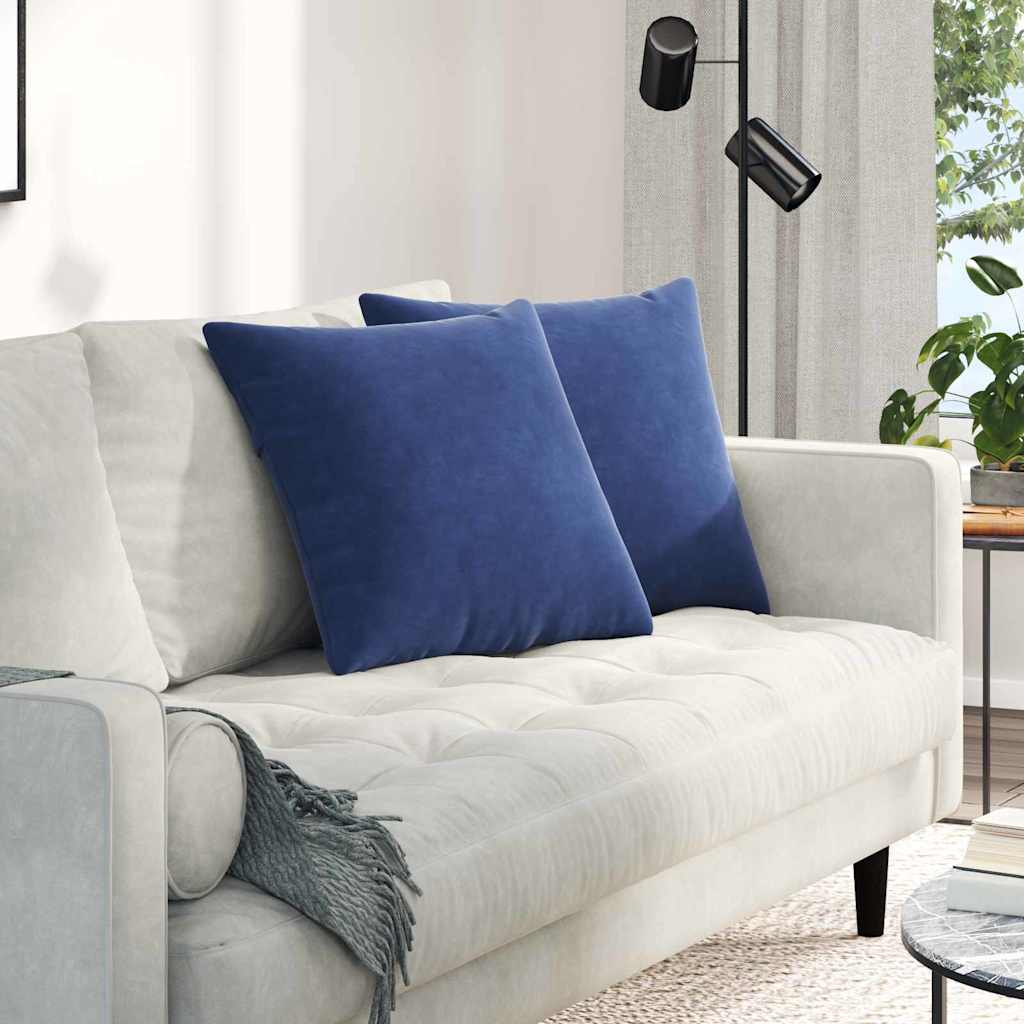 Cuscini da Divano 2 pcs Blu Polizia 50 x 50 cm Tessuto in Cords | homemem39