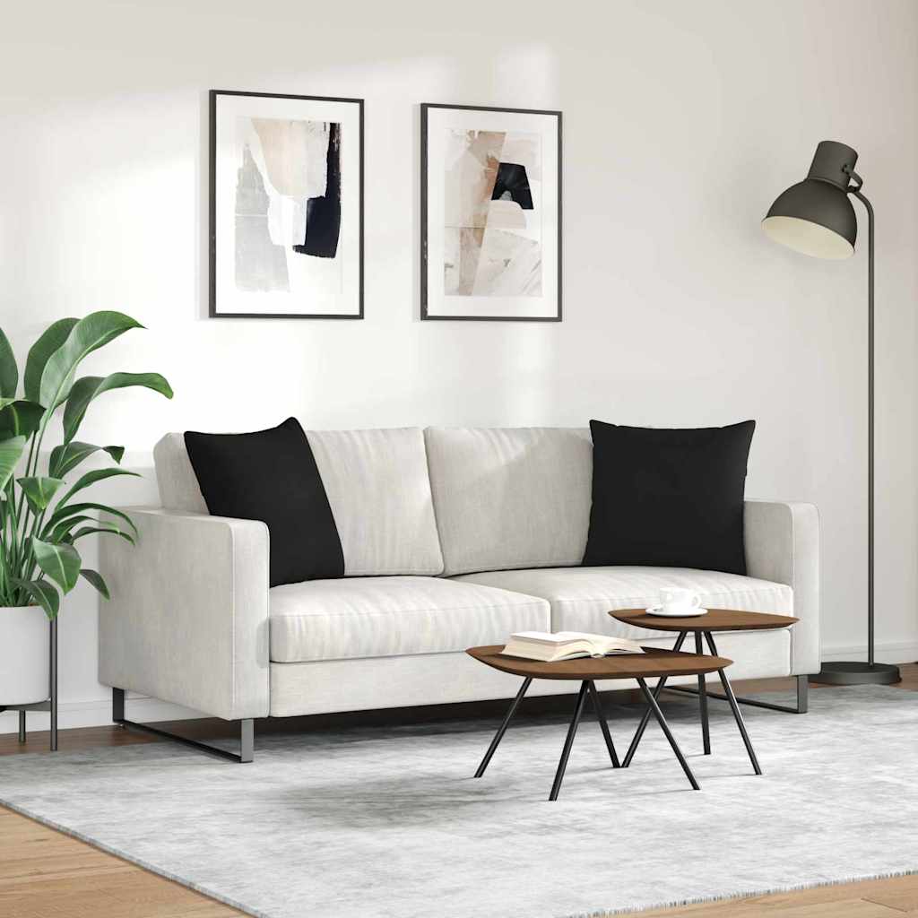 Cuscini da Divano 2 pcs Nero 50 x 50 cm Tessuto | homemem39