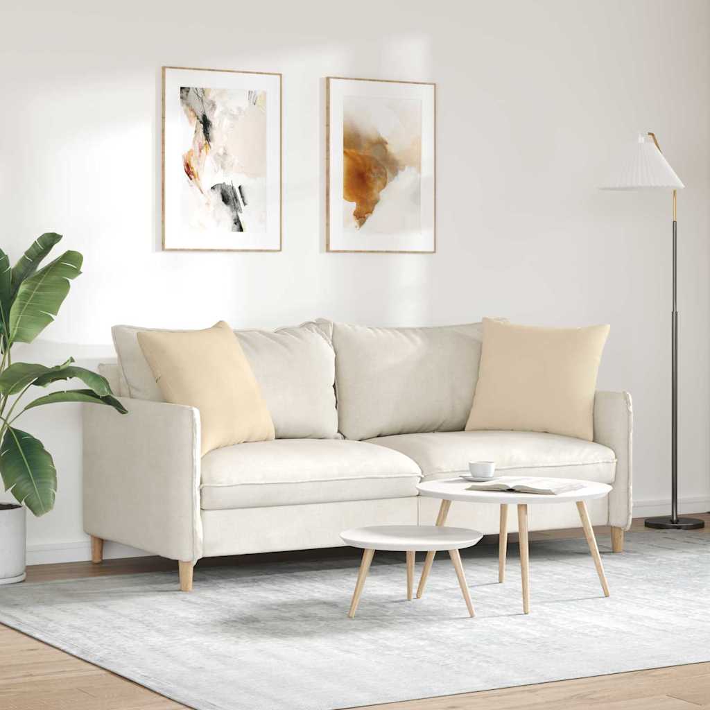 Cuscini da Divano 2 pcs Crema 50 x 50 cm Tessuto | homemem39