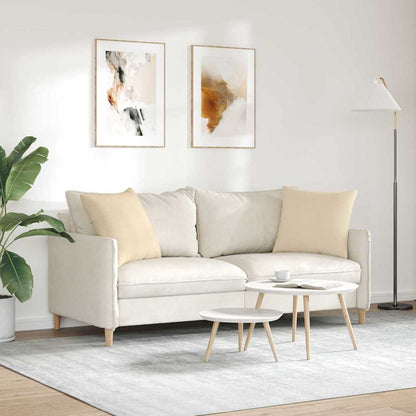 Cuscini da Divano 2 pcs Crema 50 x 50 cm Tessuto | homemem39