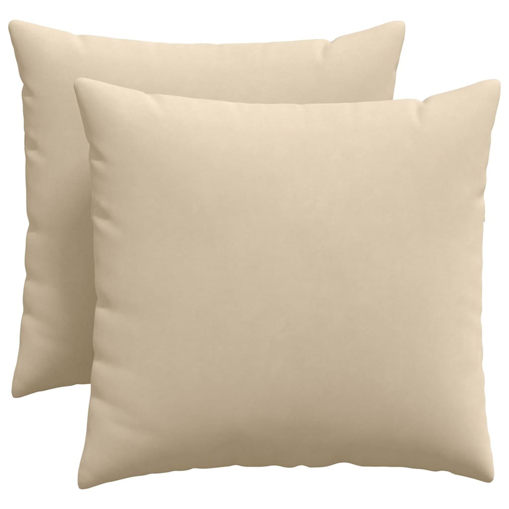 Cuscini da Divano 2 pcs Crema 50 x 50 cm Tessuto | homemem39