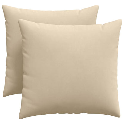 Cuscini da Divano 2 pcs Crema 50 x 50 cm Tessuto | homemem39