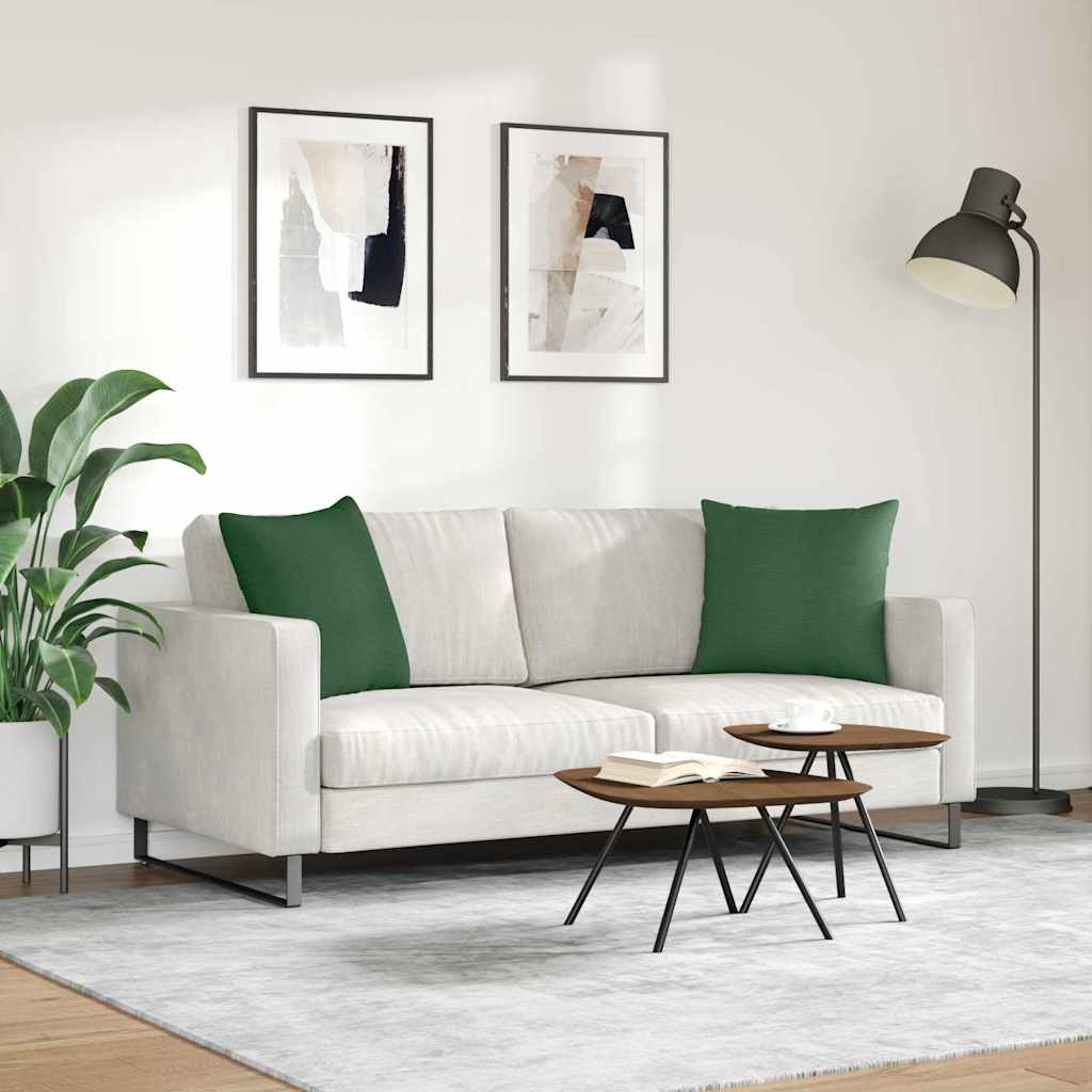 Cuscini da Divano 2 pcs Verde Scuro 50 x 50 cm Tessuto in Cords | homemem39