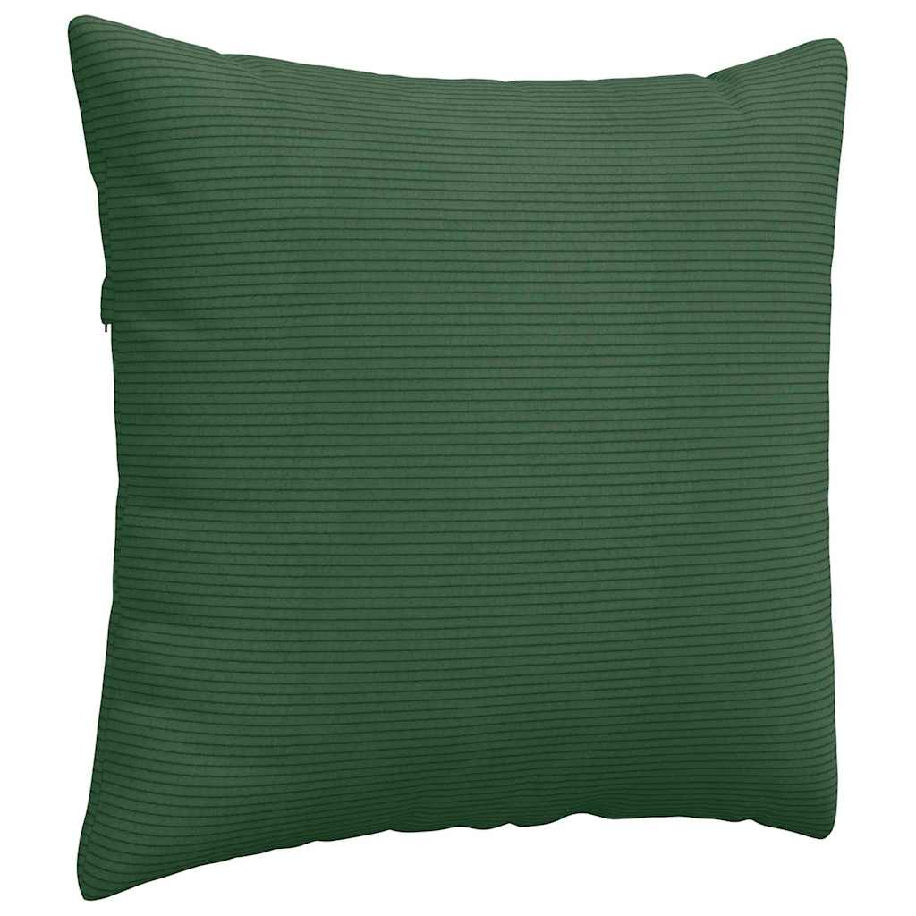 Cuscini da Divano 2 pcs Verde Scuro 50 x 50 cm Tessuto in Cords | homemem39