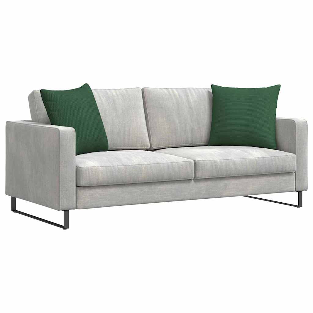 Cuscini da Divano 2 pcs Verde Scuro 50 x 50 cm Tessuto in Cords | homemem39