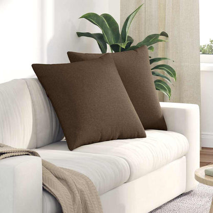 Cuscini da Divano 2 pcs Marrone 60 x 60 cm Tessuto | homemem39