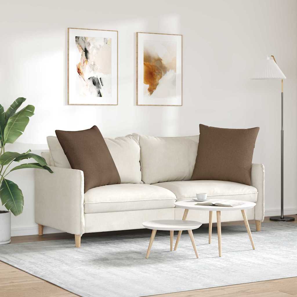 Cuscini da Divano 2 pcs Marrone 60 x 60 cm Tessuto | homemem39
