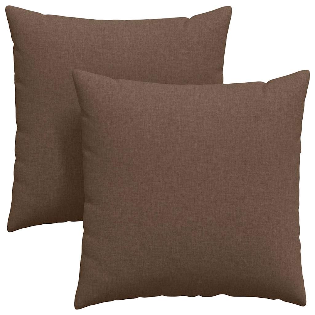 Cuscini da Divano 2 pcs Marrone 60 x 60 cm Tessuto | homemem39