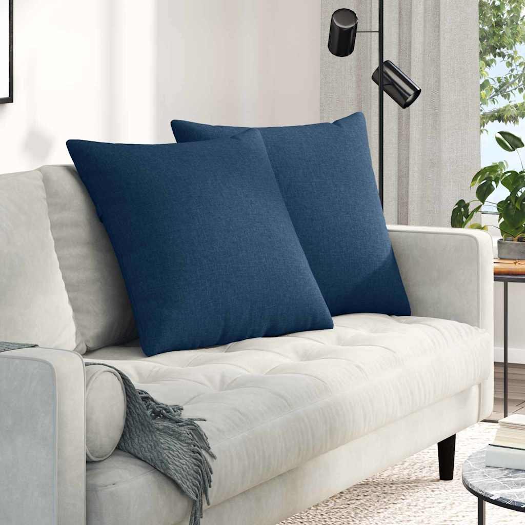 Cuscini da Divano 2 pcs Blu 60 x 60 cm Tessuto | homemem39