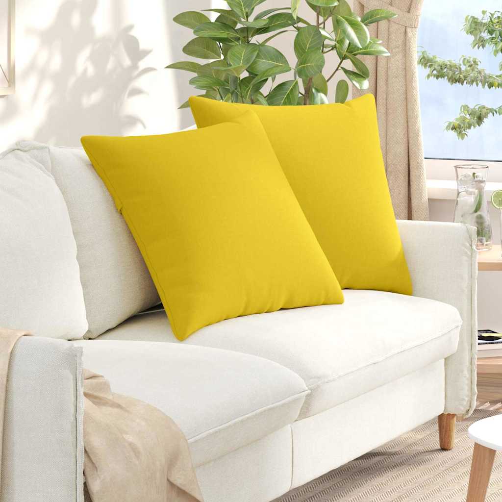 Cuscini da Divano 2 pcs Giallo Chiaro 60 x 60 cm Tessuto | homemem39