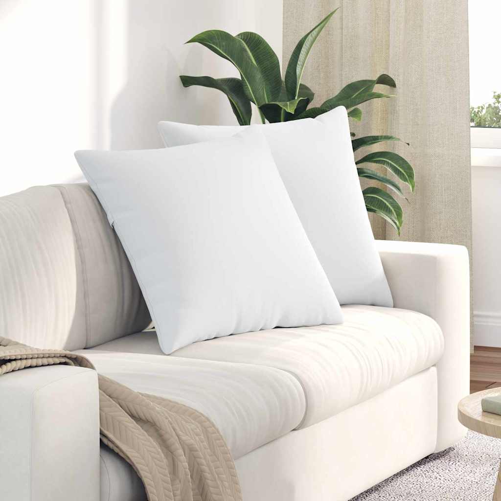 Cuscini da Divano 2 pcs Bianco 60 x 60 cm Tessuto | homemem39