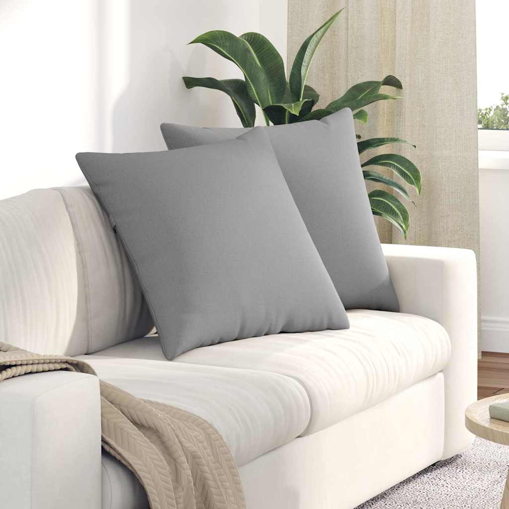 Cuscini da Divano 2 pcs Grigio Nuvola 60 x 60 cm Tessuto | homemem39