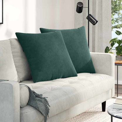 Cuscini da Divano 2 pcs Verde Scuro 60 x 60 cm Tessuto in Cords | homemem39