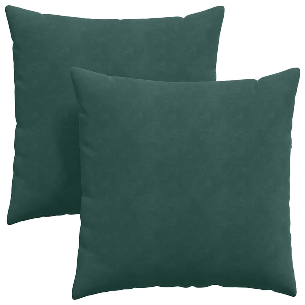 Cuscini da Divano 2 pcs Verde Scuro 60 x 60 cm Tessuto in Cords | homemem39