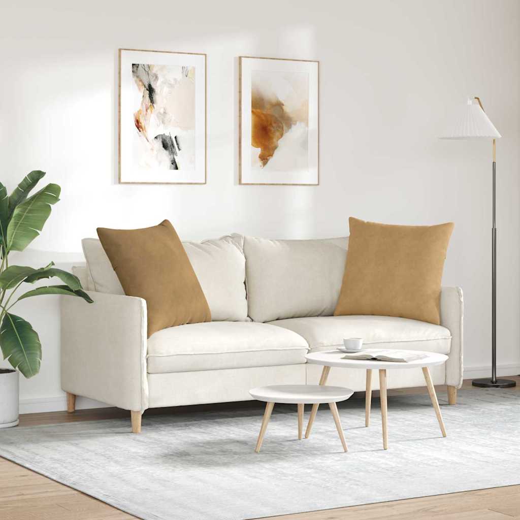 Cuscini da Divano 2 pcs Marrone 60 x 60 cm Tessuto in Cords | homemem39