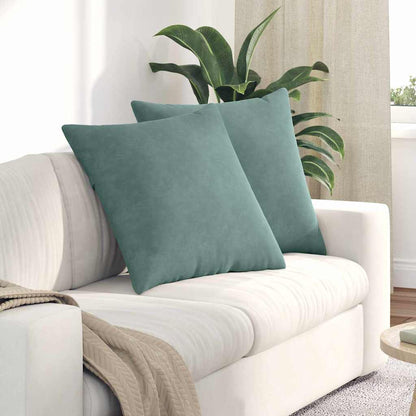 Cuscini da Divano 2 pcs Verde Mare 60 x 60 cm Tessuto in Cords | homemem39